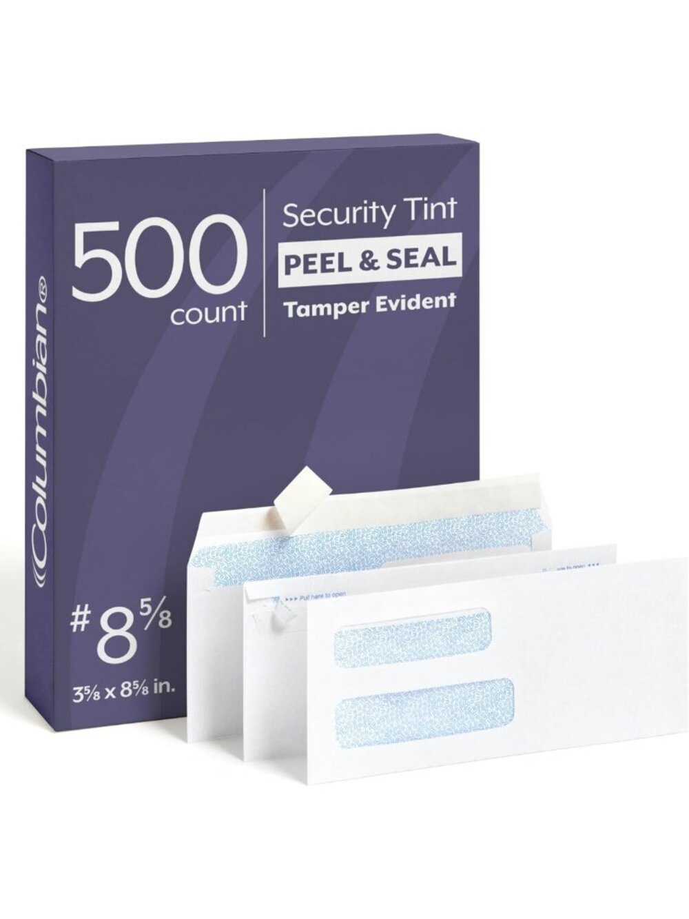 500 Pack Double Window Self-Seal Security Envelopes for Business Mailings